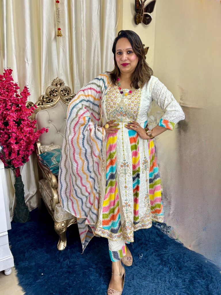 White colourful राखी special