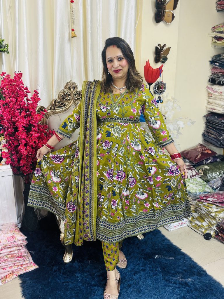 Mehandi green anarkali 999