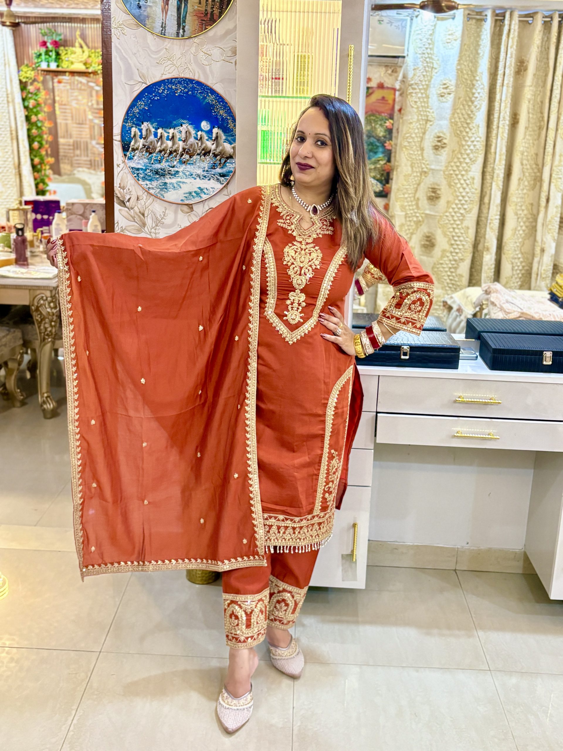 New Designer Budget Friendly Party Wear Look Pure Chinno