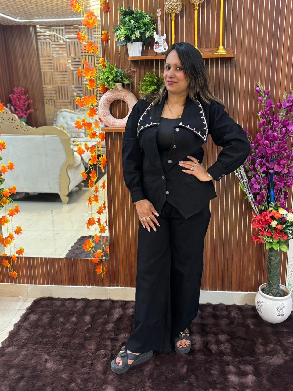 Women denim suit set