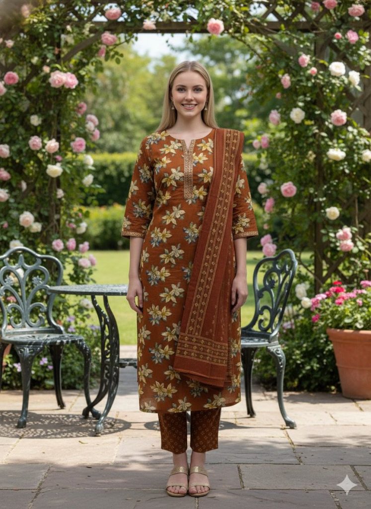 Floral Print Cotton Salwar Suit
