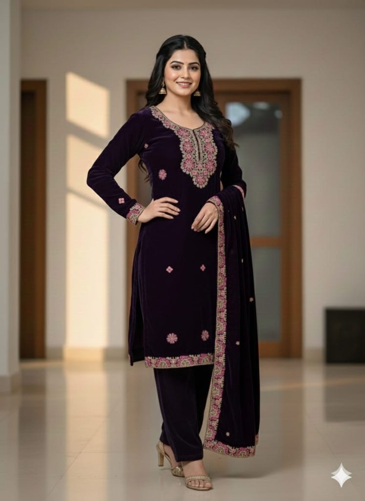 Velvet Embroidered Suit