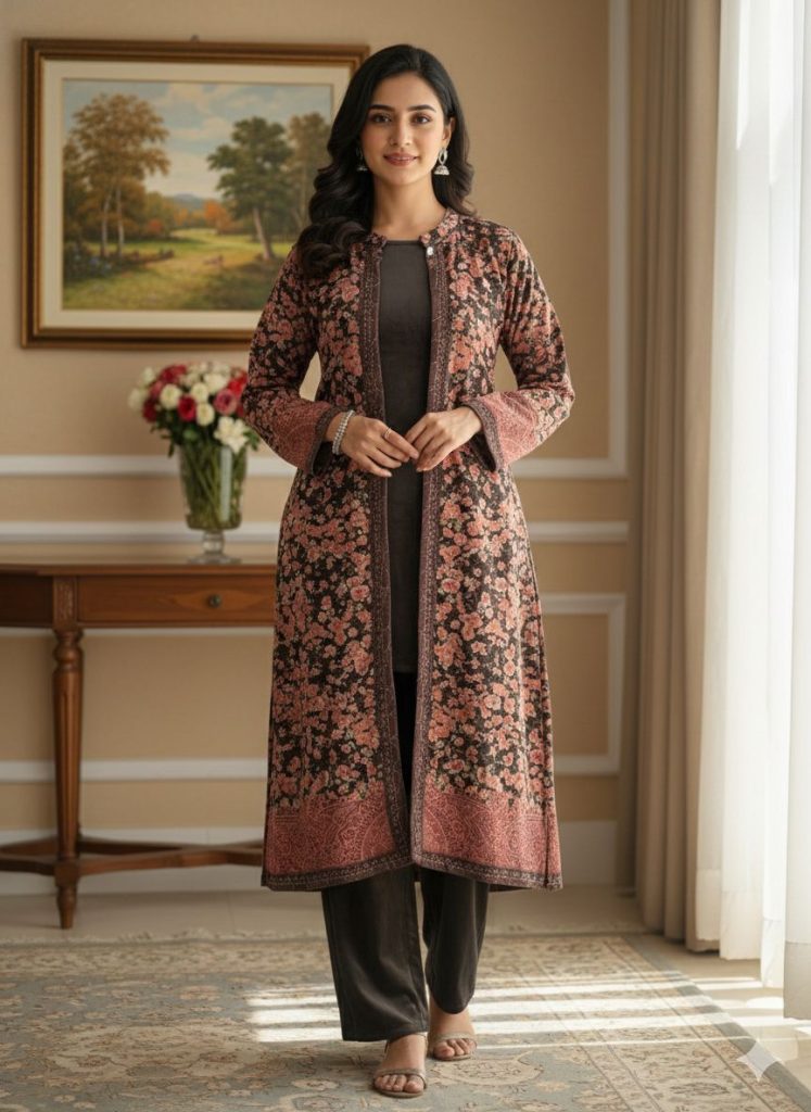 Kurti Payjama set with a Jacket