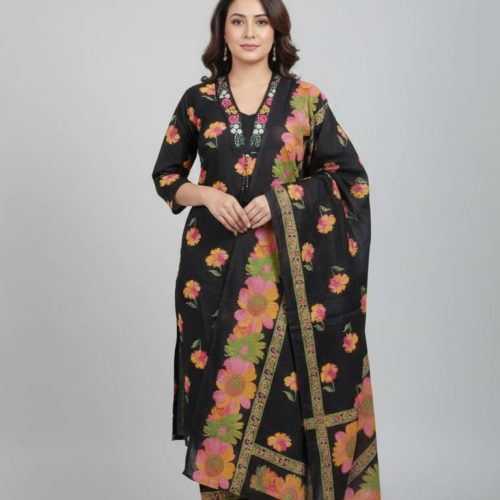 Premium Cotton Floral Block-Print