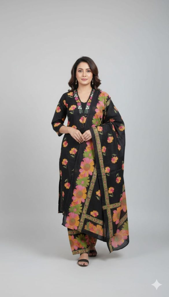 Premium Cotton Floral Block-Print