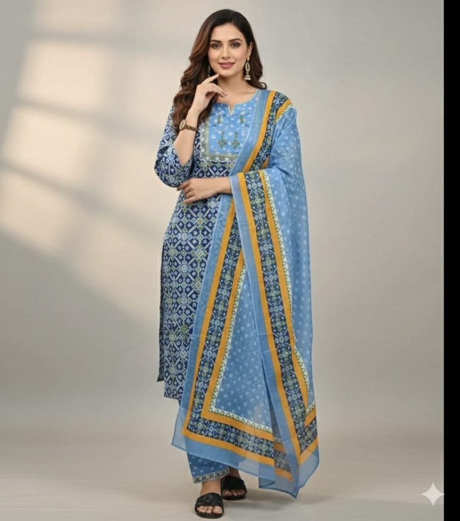 Hand-Block Inspired Print & Embroidery Suits sets