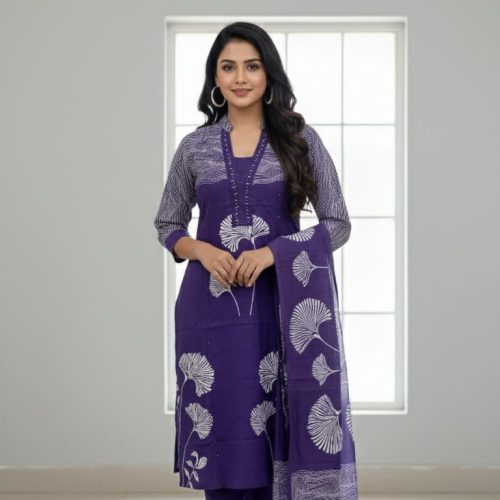 Floral Print Pure Cotton Salwar Suit Set