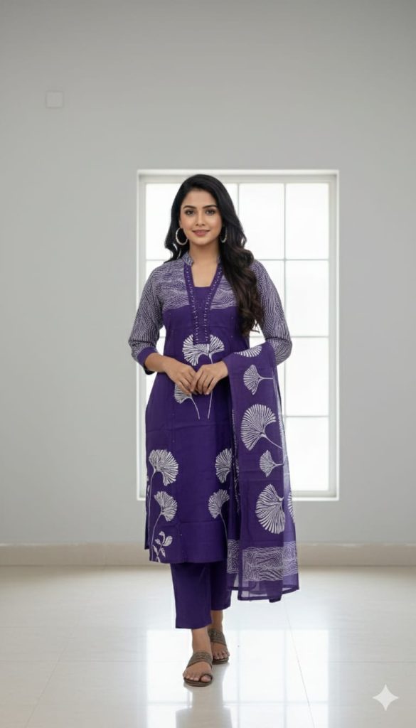 Floral Print Pure Cotton Salwar Suit Set
