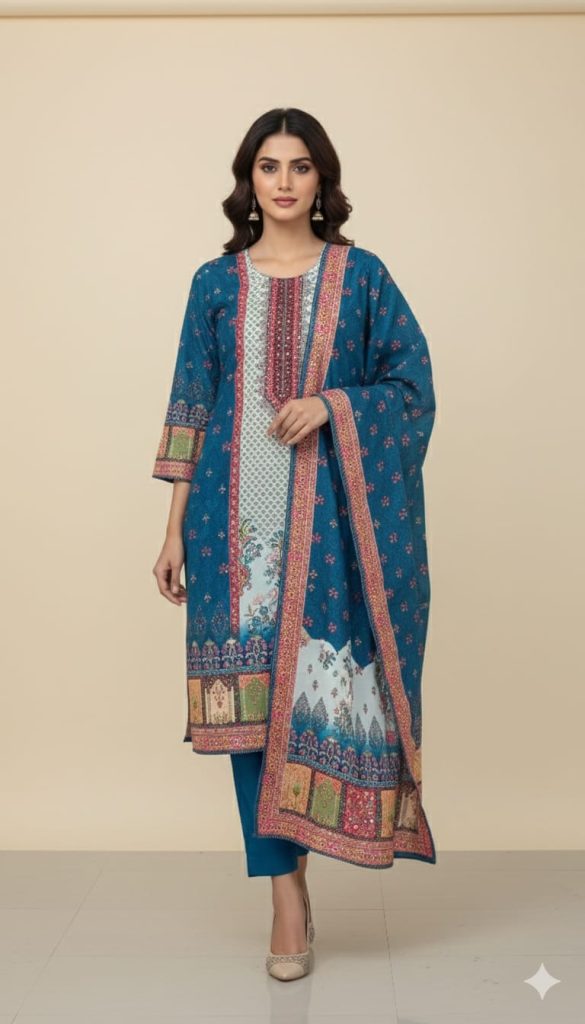 3-Piece Printed Lawn Suit