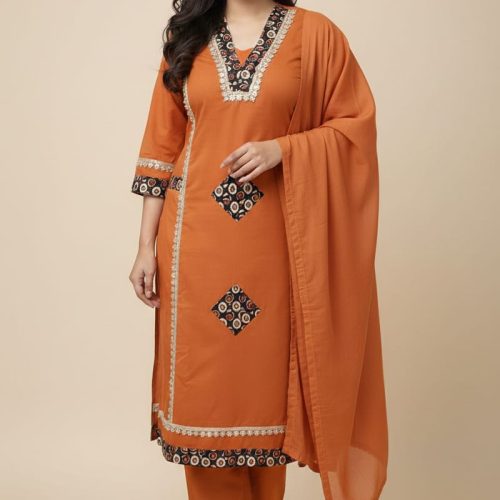 Straight-Cut Kurta Set with Dupatta