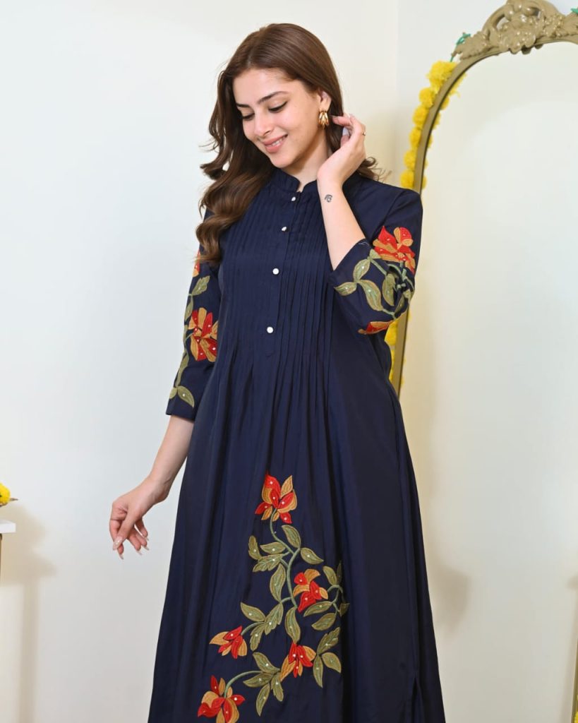 Floral Embroidered A-Line Kurta Cord Set