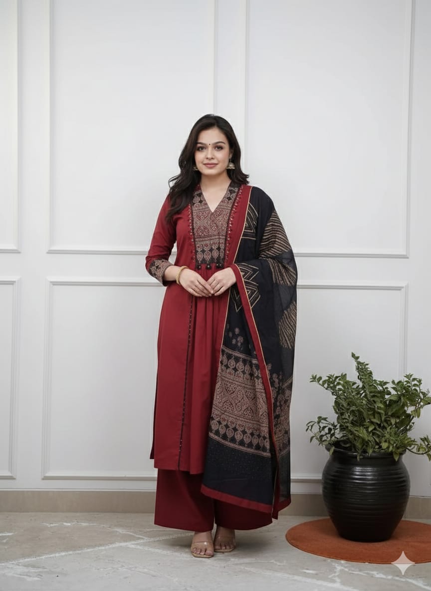 Kashmiri Print Salwar Kameez Set