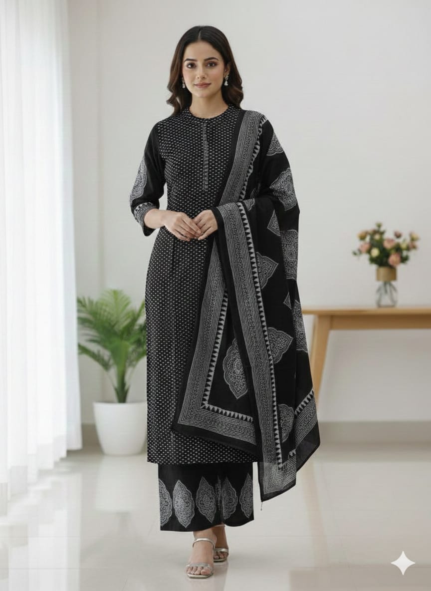 3-Piece Printed Kurta Set