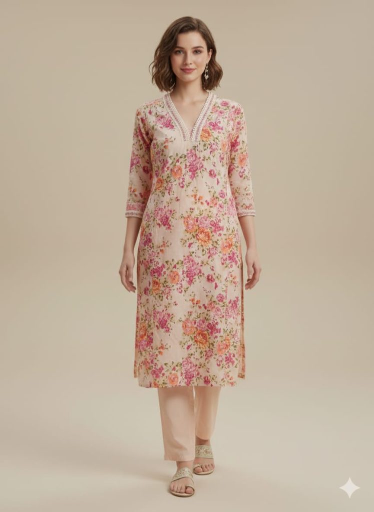 Floral Print Kurta Set
