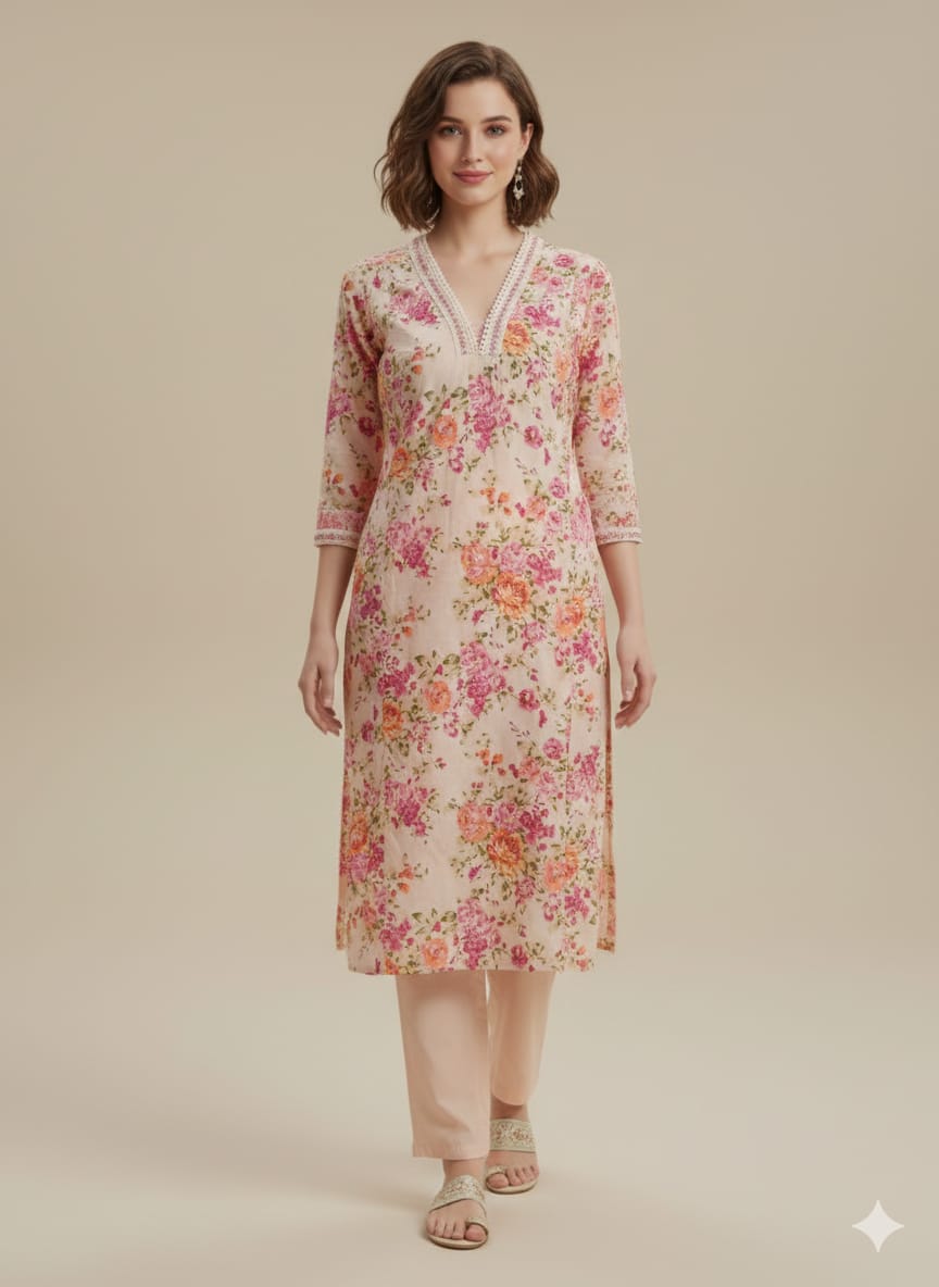 Floral Print Kurta Set