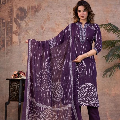3-Piece Hand-Block Printed Suit Set