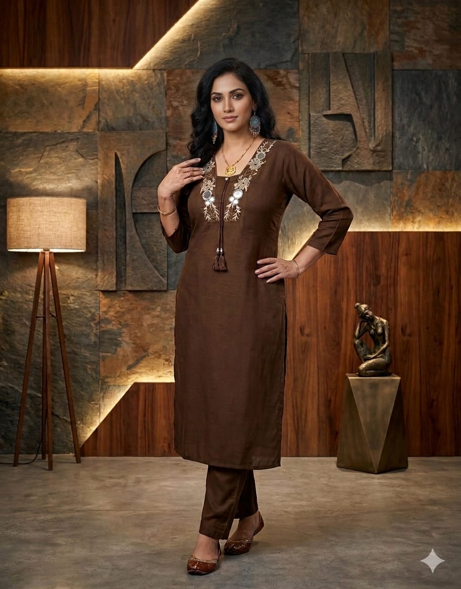 Straight-Cut Kurta Set