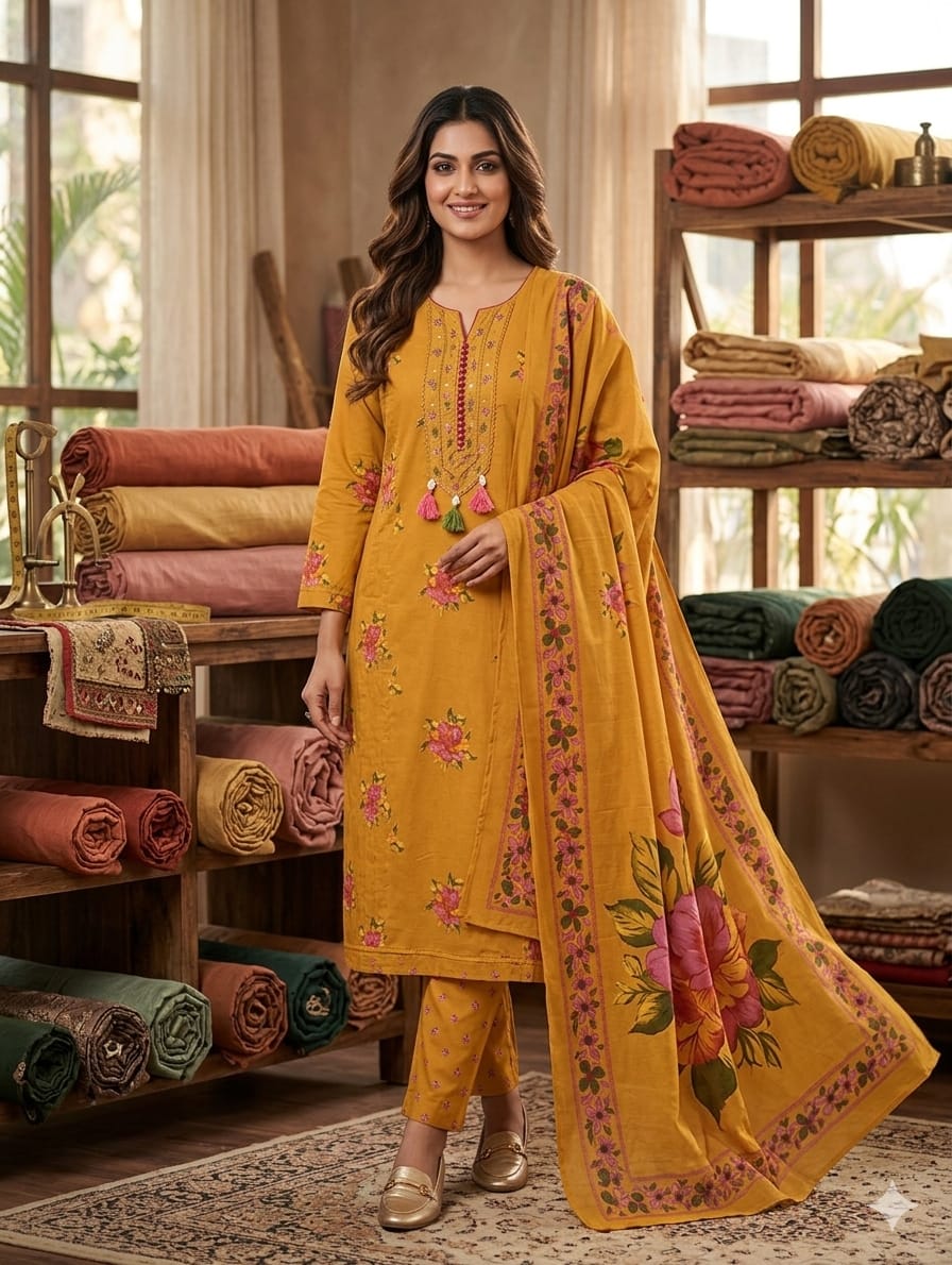 Embroidered Floral Ensemble