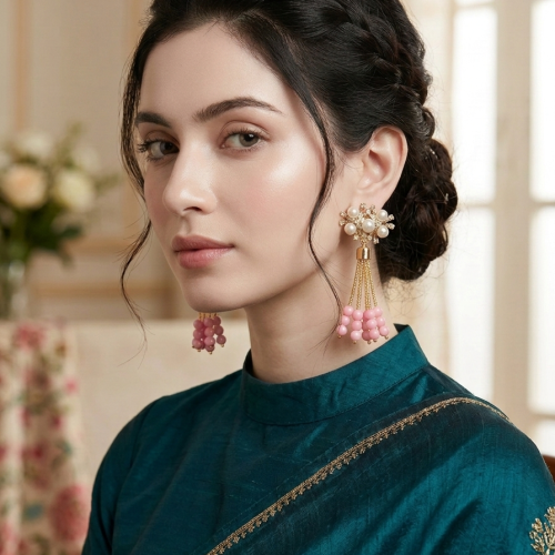 Handcrafted with Pearls, Crystals, and Premium Beads pink