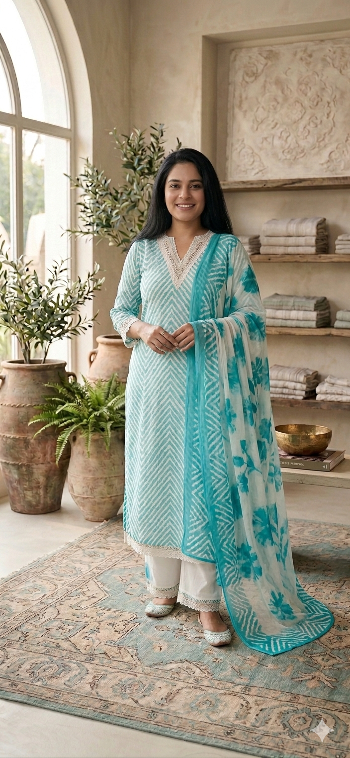 Mint Noor Ethnic Set 3 pc