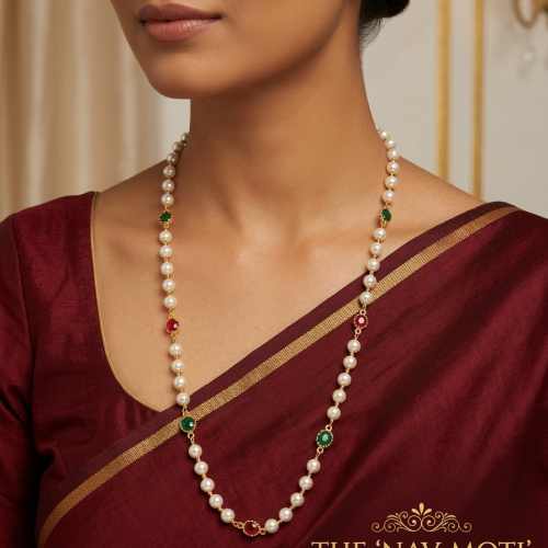 The nav moti pearl mala