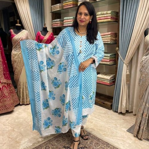 Blue Blossom Mulmul Set
