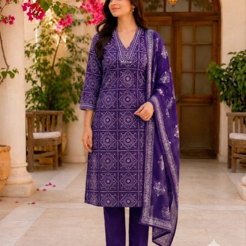 Geometrical Bandhani Set