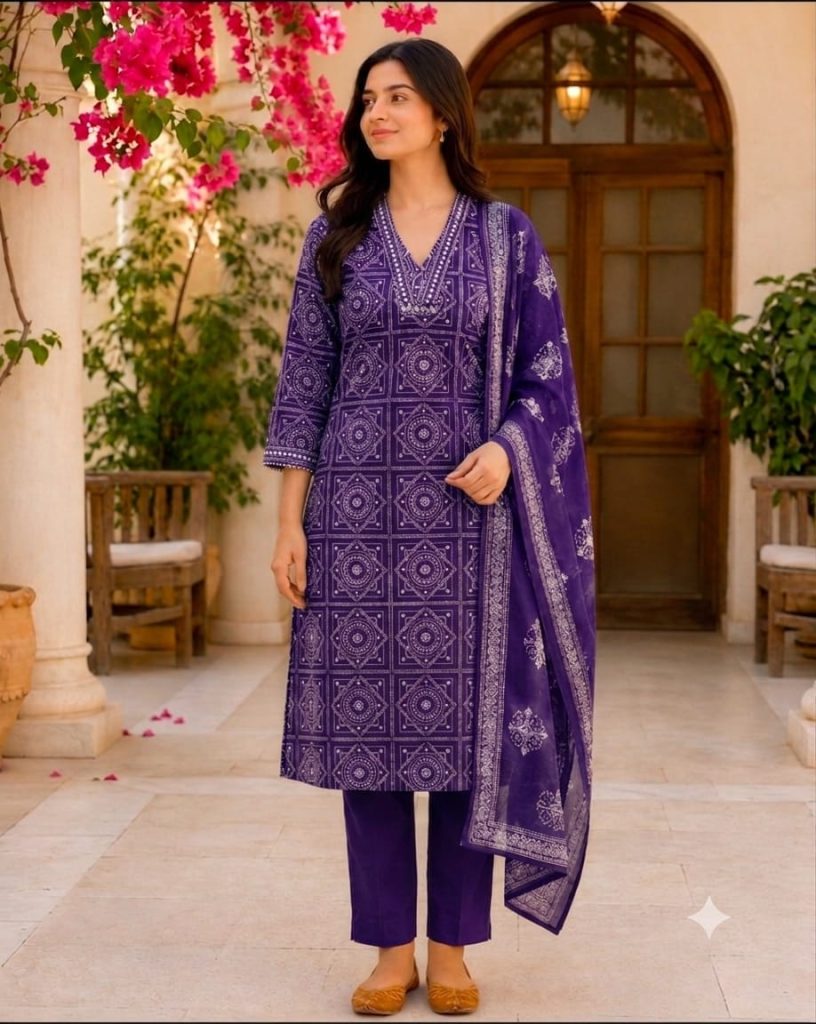 Geometrical Bandhani Set